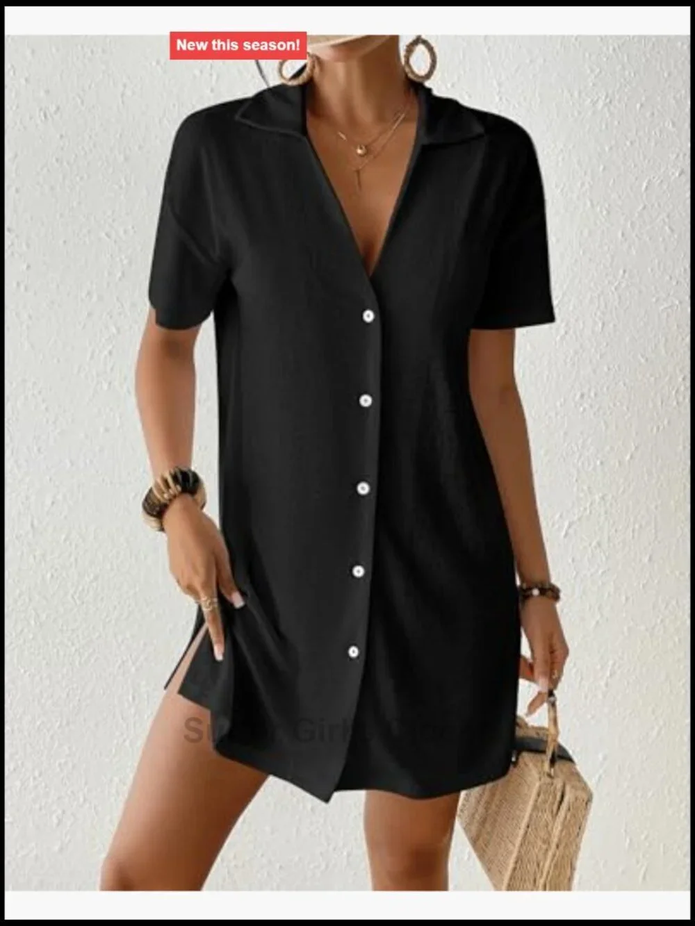 Terry Cloth Swim Cover Up Button Down Short Sleeve Beach Shirt Blouse Vacation